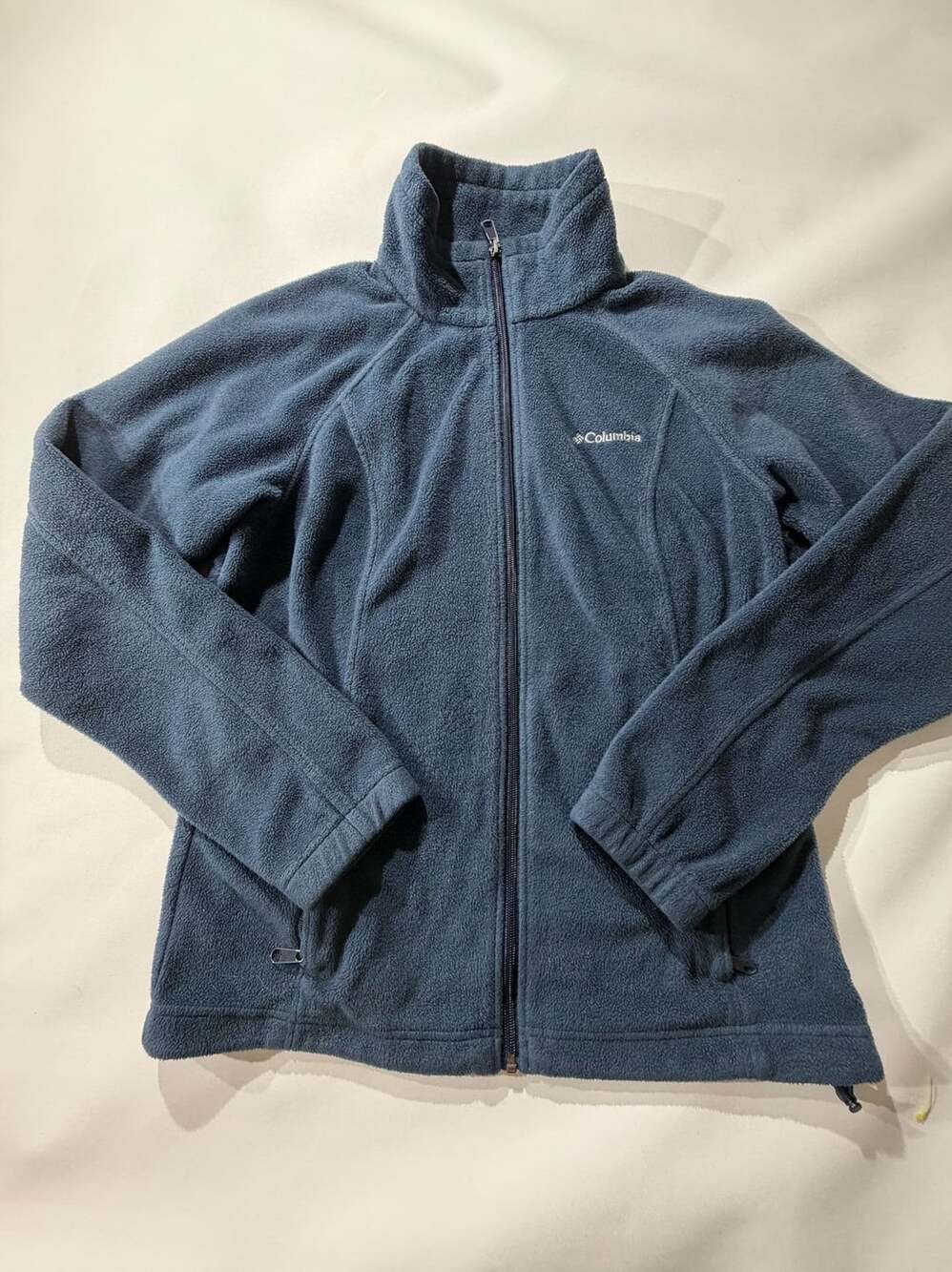 Columbia Womens L Blue Fleece Full Zip Jacket Outdoor Hiking Softshell